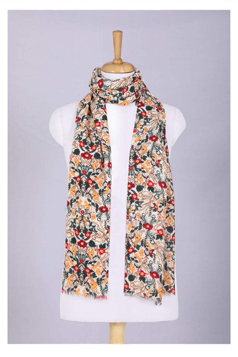 Vintage Charm Wool Scarf - Multi Coloured