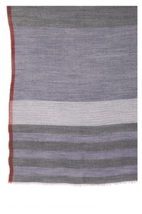 Celestial Glow Stripes Wool Scarf - Grey Blue | SVEŽElife