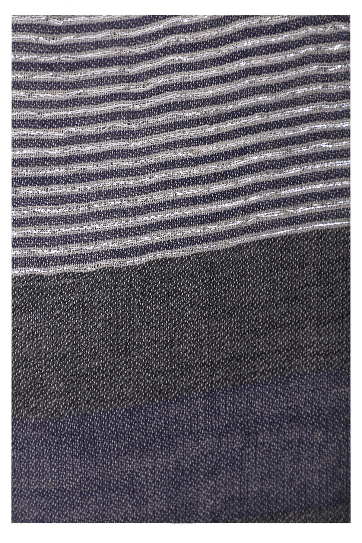 Celestial Glow Stripes Wool Scarf - Grey Blue | SVEŽElife