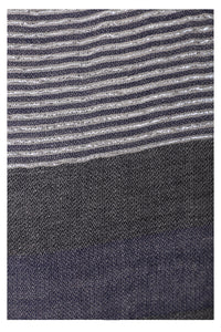 Celestial Glow Stripes Wool Scarf - Grey Blue | SVEŽElife