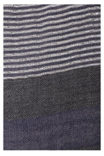 Celestial Glow Stripes Wool Scarf - Grey Blue