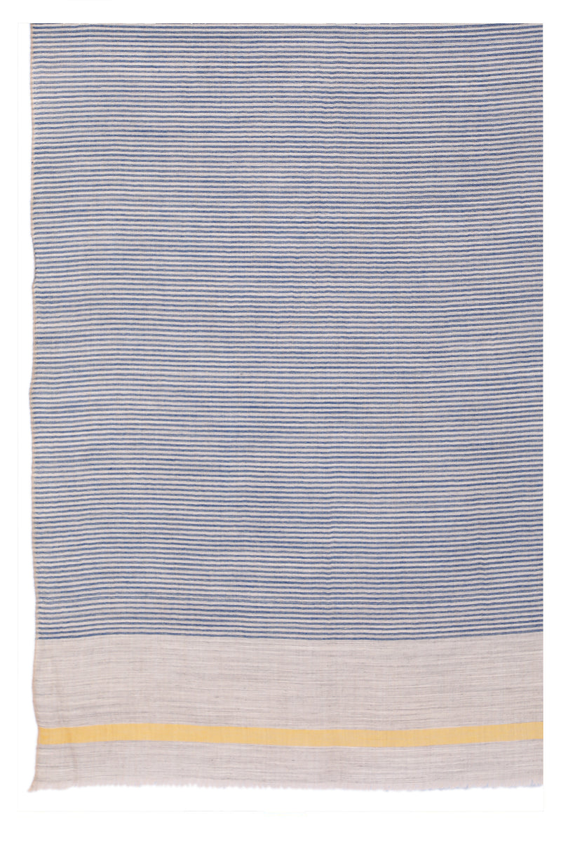 Serene Stride Stripes Wool Scarf - Beige Blue