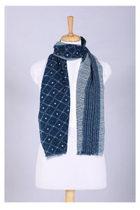 Indigo Elegance Wool Scarf - Blue | SVEŽElife