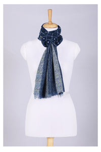 Indigo Elegance Wool Scarf - Blue | SVEŽElife