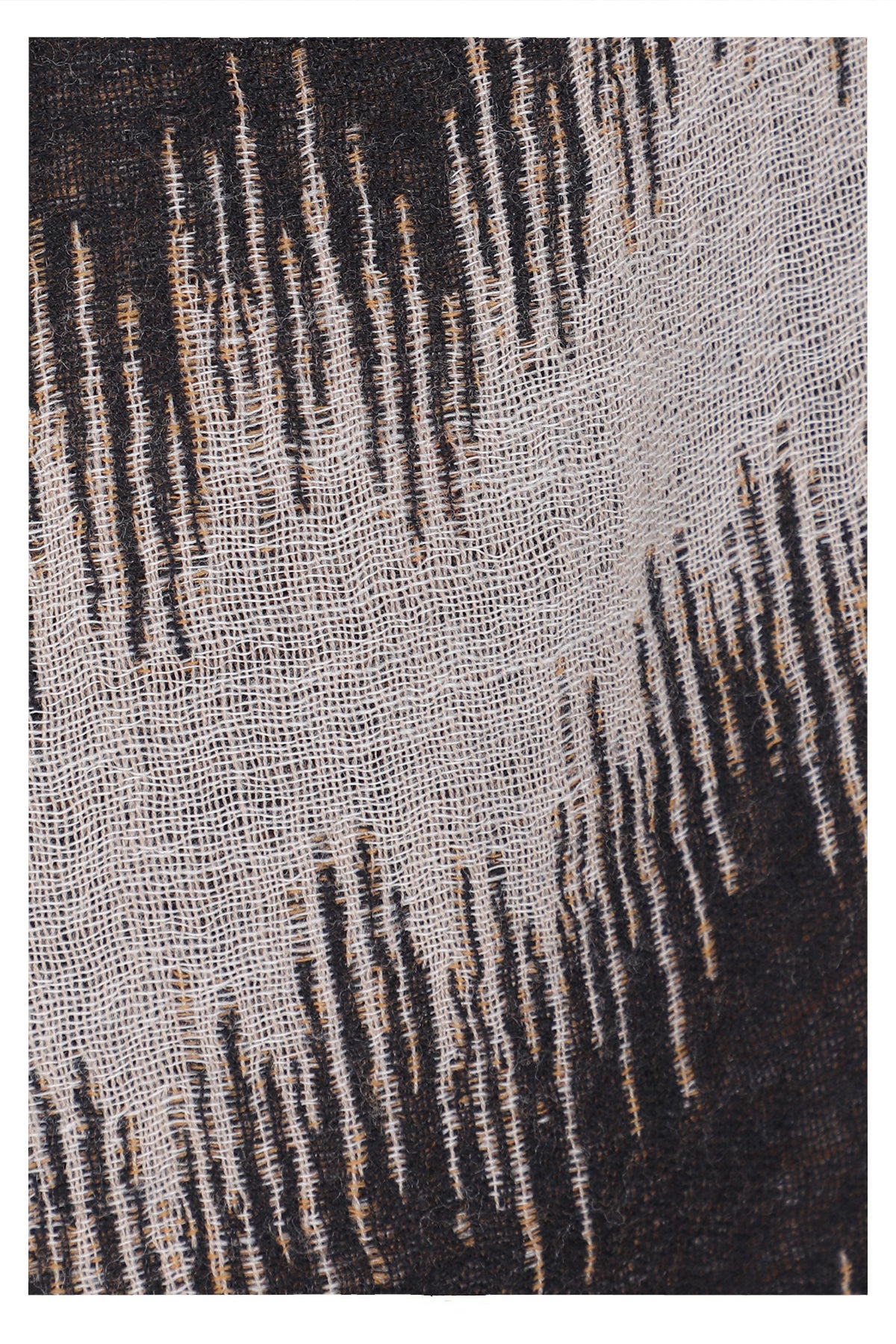 Sahara Jacquard Wool Scarf - Beige Black | SVEŽElife
