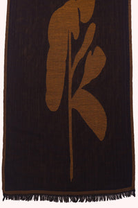 Ochre Bloom Wool Jacquard Scarf - Blue | SVEŽElife