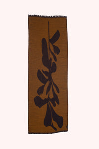 Ochre Bloom Wool Jacquard Scarf - Blue | SVEŽElife