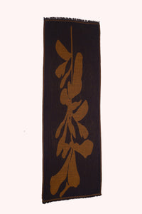 Ochre Bloom Wool Jacquard Scarf - Blue | SVEŽElife