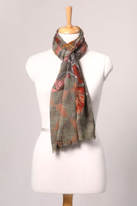 Autumn Meadow Print Wool Scarf - Multicoloured | SVEŽElife