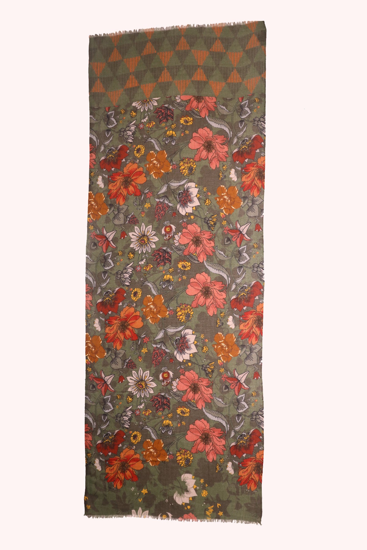 Autumn Meadow Print Wool Scarf - Multicoloured | SVEŽElife
