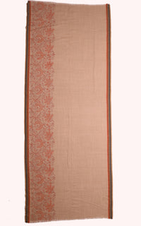 Terrace Floral Border Print Wool Scarf - Beige | SVEŽElife