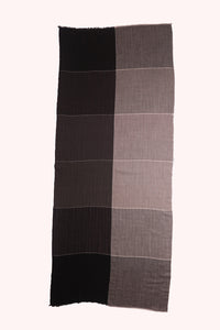 Shadow Blocks Herringbone Wool Scarf - Black Grey | SVEŽElife