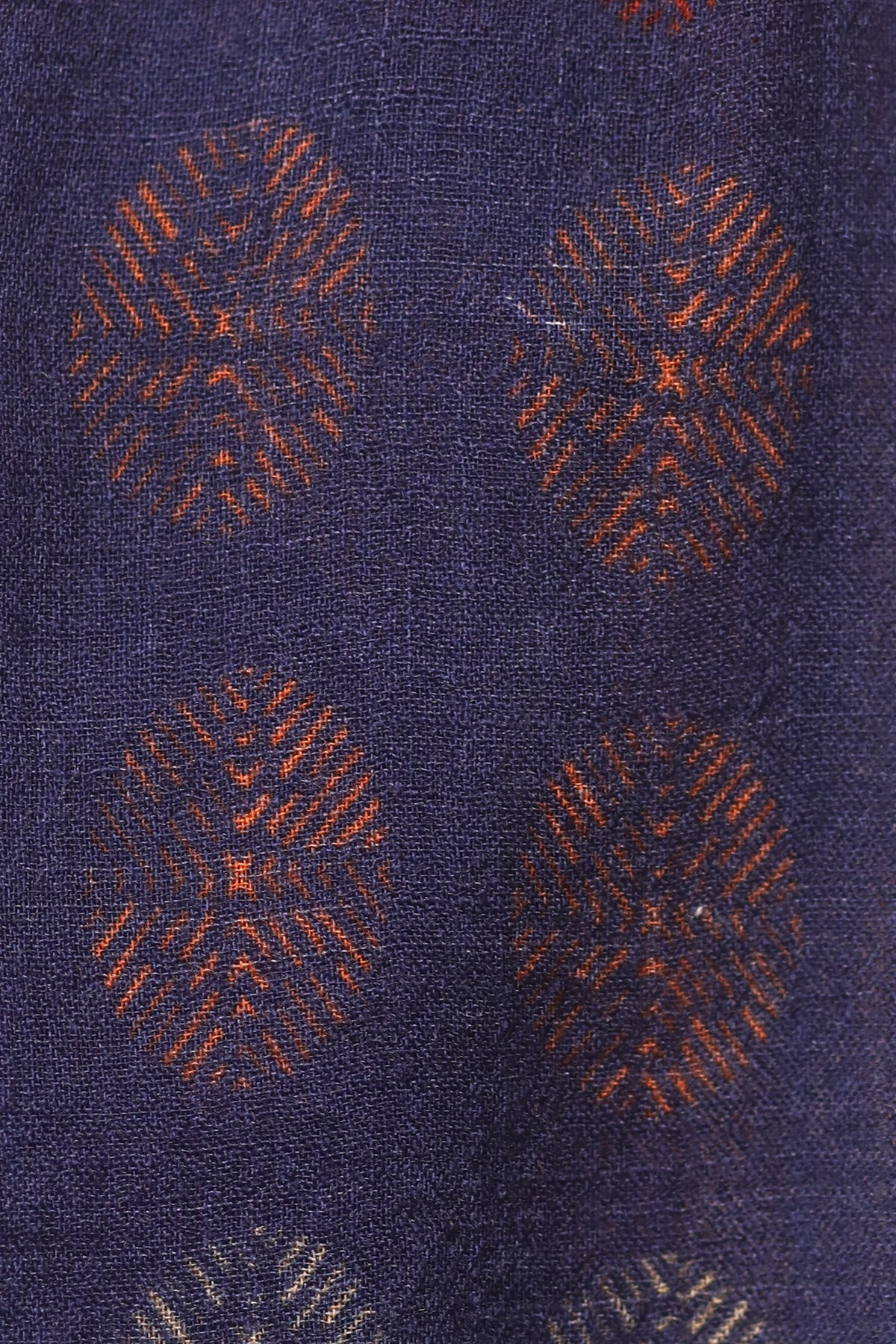 Dual-Tone Circle Print Wool Scarf - Indigo Brown | SVEŽElife