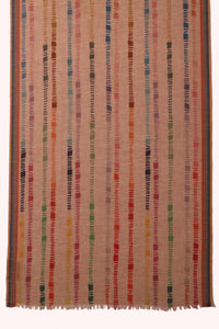 Rainbow Stripe Wool Blend Scarf - Beige | SVEŽElife