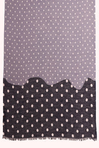 Indigo Crest Polka Dot Print Linen Blend Scarf - Blue | SVEŽElife