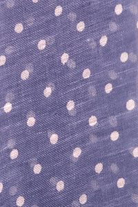 Indigo Crest Polka Dot Print Linen Blend Scarf - Blue | SVEŽElife