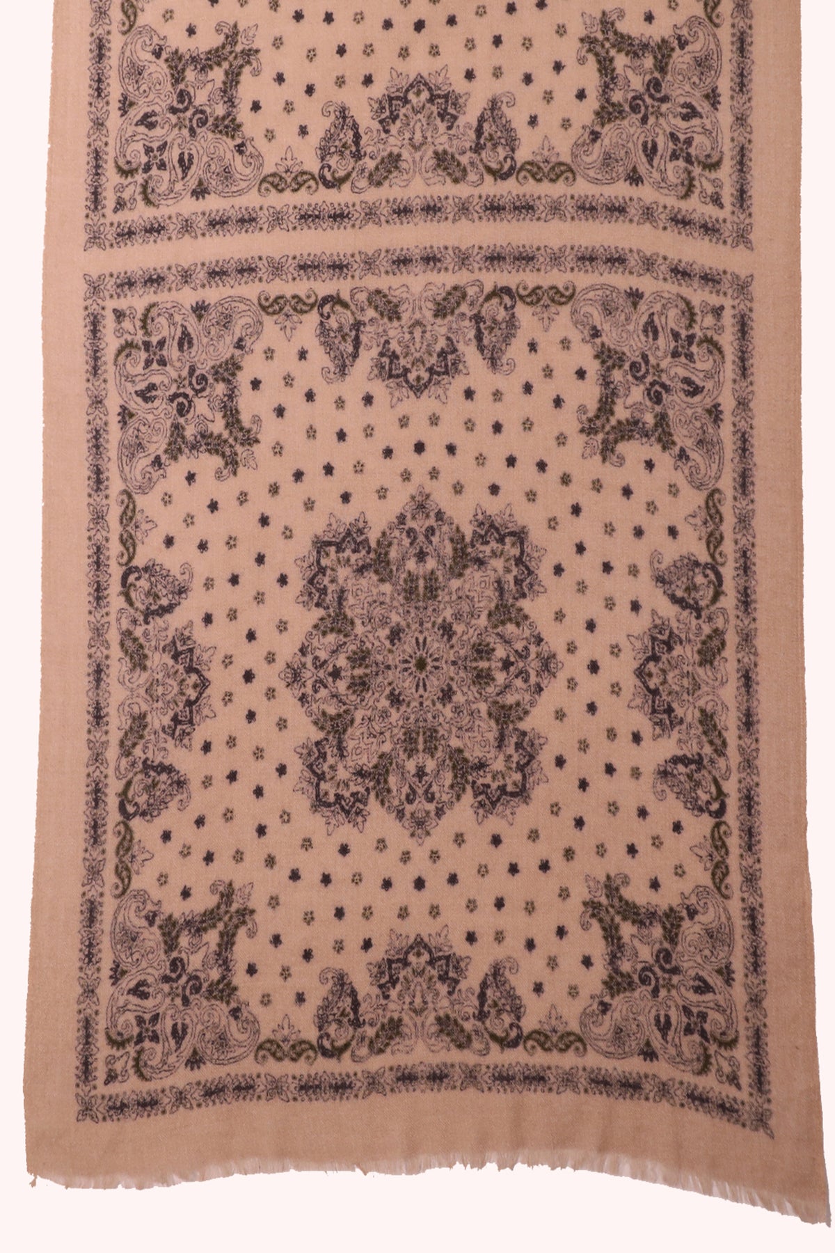 Starlight Paisley Print Wool Scarf - Off-white | SVEŽElife