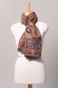 Flower Forest Jacquard Wool Scarf - Multicoloured | SVEŽElife