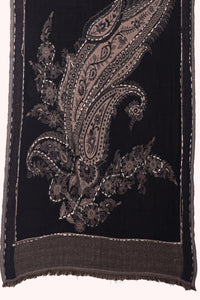 Reversible Paisley Jacquard Cotton Viscose Scarf – Navy Ivory | SVEŽElife