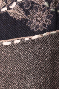 Reversible Paisley Jacquard Cotton Viscose Scarf – Navy Ivory | SVEŽElife