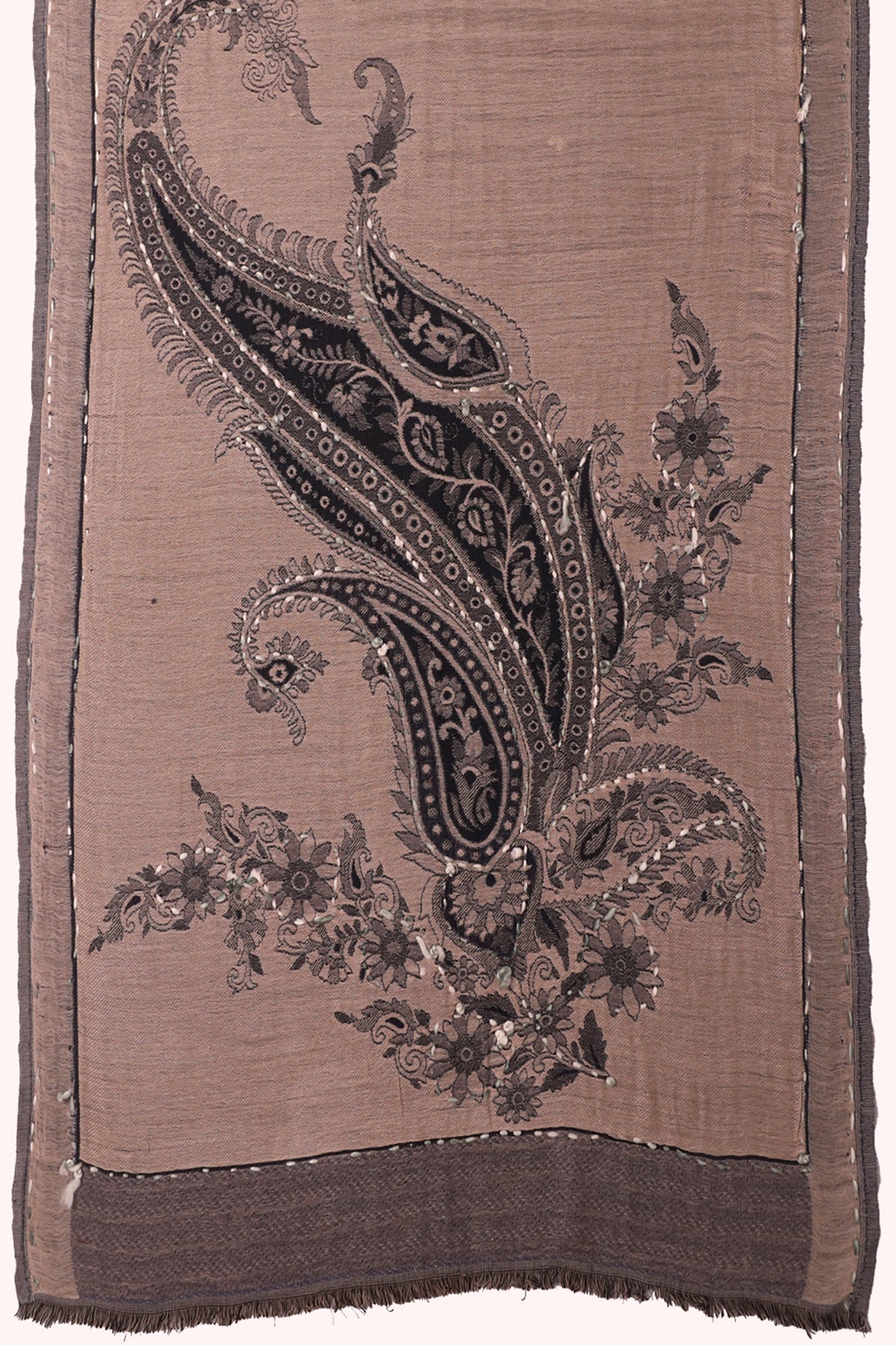 Reversible Paisley Jacquard Cotton Viscose Scarf – Navy Ivory | SVEŽElife