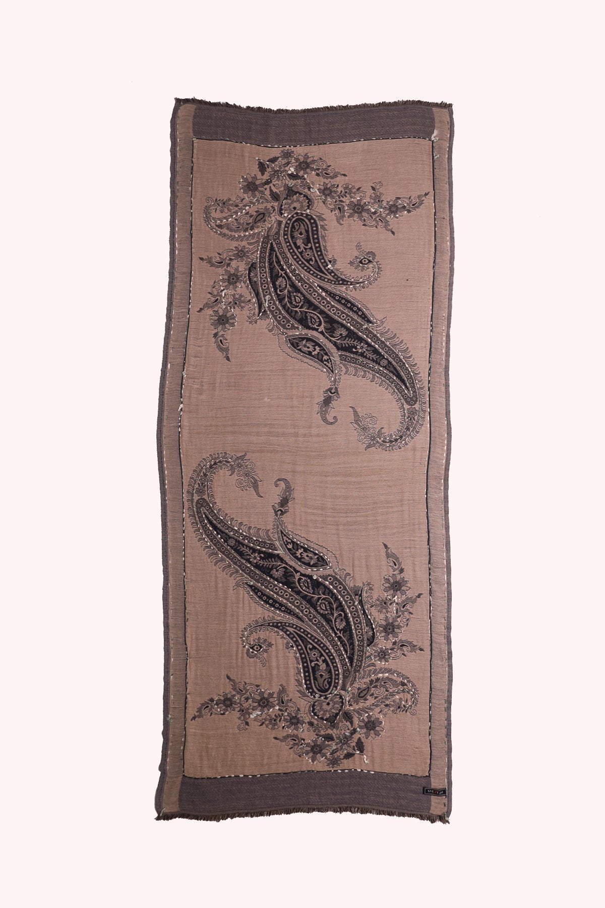 Reversible Paisley Jacquard Cotton Viscose Scarf – Navy Ivory | SVEŽElife