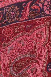 Dual Tone Paisley Jacquard Cotton Viscose Scarf - Magenta Brown | SVEŽElife