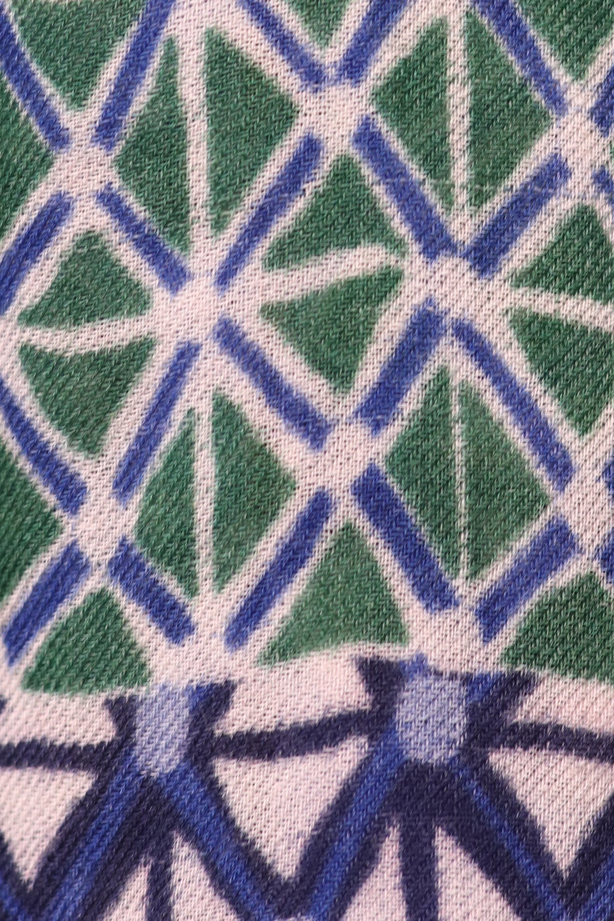 Modern Lattice Print Wool Scarf - Blue Multi | SVEŽElife