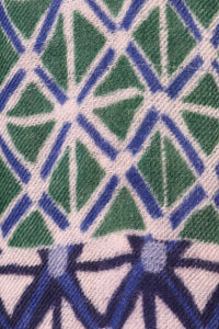 Modern Lattice Print Wool Scarf - Blue Multi | SVEŽElife