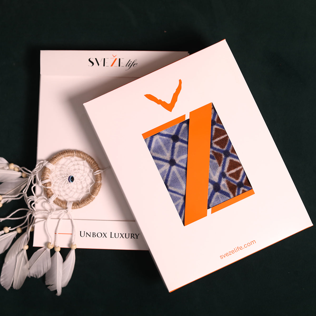 Modern Lattice Print Wool Scarf - Blue Multi | SVEŽElife