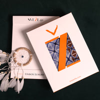 Modern Lattice Print Wool Scarf - Blue Multi | SVEŽElife