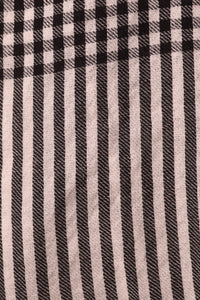 Classic Gingham Woven Wool Scarf with Tassels - Black White | SVEŽElife