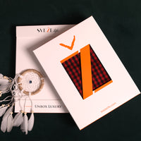 Classic Gingham Woven Wool Scarf with Tassels - Red Black | SVEŽElife