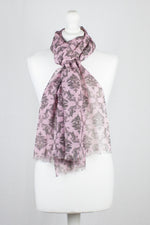 Arabian Tile Print Merino Wool Scarf - Rose Pink