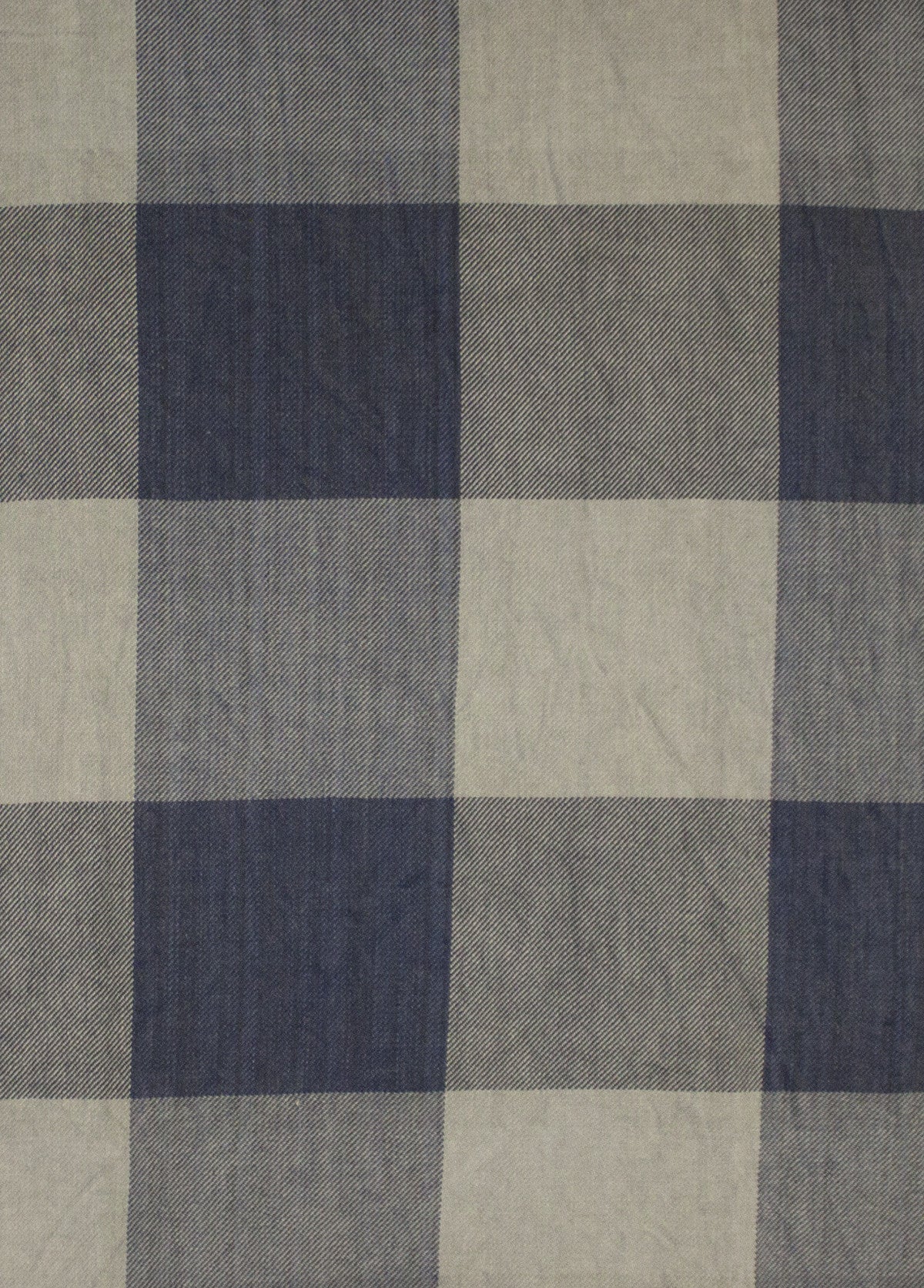 Box Checks Twill Weave Cotton Scarf - Grey Beige