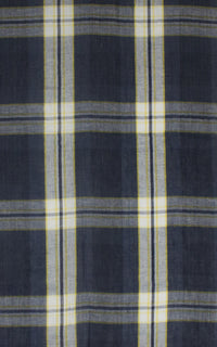 Window Checks Twill Weave Cotton Viscose Scarf - Black White