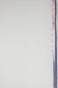 Classic South Border Cotton Scarf - White