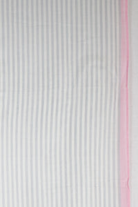 Classic Stripe with Neon Pink Border Viscose Scarf - Grey White Neon Pink