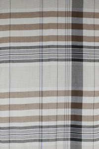 Checks and Stripes Textured Weave Viscose Scarf - Beige Black Off-White