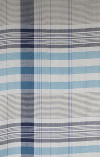 Checks and Stripes Textured Weave Viscose Scarf - Blue Navy Beige