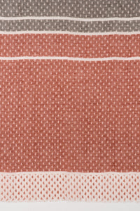 SVEZE Hazy Brush Print Linen Cotton Scarf - Terracotta Grey White - Flat Look