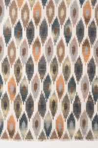 Sveze - Ikat Glory Printed Linen Cotton Scarf - Multi - Flat Look