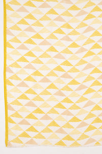 SVEZE Sketchy Triangle Print Cotton Modal Scarf - Lime Multi - Flat Look