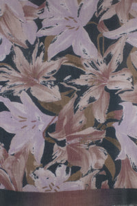 Flower Show Merino Wool Scarf - Navy Pink