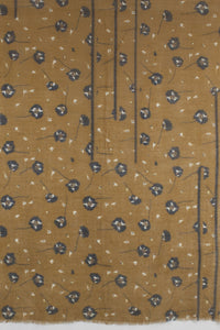 Poppy Flower Merino Wool Scarf - Ochre