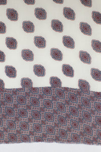 Ethnic Print Merino Wool Scarf - Off-White