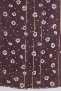Poppy Flower Merino Wool Scarf - Plum