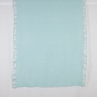 Twill Weave with Silver Lurex Border Merino Wool Scarf - Mint Green