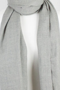 Diamond Weave Merino Wool Scarf - Ice Grey