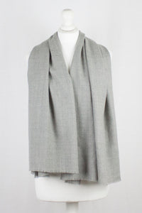 Diamond Weave Merino Wool Scarf - Ice Grey